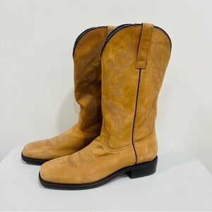 Masterson Boot Company Square Toe Leather Western Boots Size 11D Made In‎ Mexico